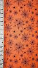 Vtg Halloween Black Spiderweb On Bright Orange Sew Quilt Fabric 1Ydx43 #FF