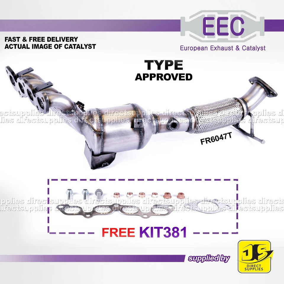 EEC CATALYST FR6047T TYPE APPROVED FORD FOCUS C-MAX VOLVO 1.6 16V FREE KIT - Image 1 of 1