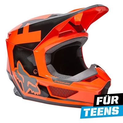 Fox V1 Dier Helmet Teens Orange Kids Motorcycle Helmet Crash Helmet MX Moto Cross Enduro - Image 1 of 4