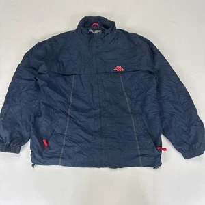 Vintage KAPPA Track Jacket Mens Large Navy Blue Windbreaker Polyester Classic - Picture 1 of 10