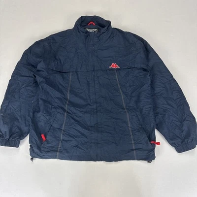 Vintage KAPPA Track Jacket Mens Large Navy Blue Windbreaker Polyester Classic - Image 1 of 4