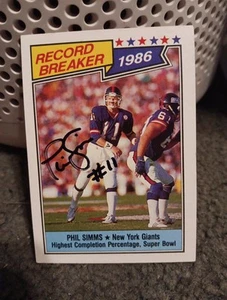 Phil Simms AUTOGRAPHED In Perolson 100% AUTHINIC!! MINT!!!!!SB MVP - Picture 1 of 6