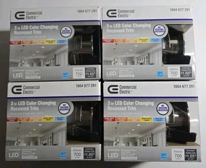 (4) Commercial Electric 3” LED Canless Recessed Light Brushed Nickel Trim - Picture 1 of 11