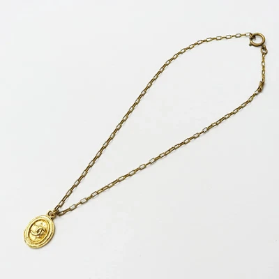 CHANEL винтажный Coco Mark овальная цепочка ожерелье золото аксессуары 2400014326260 - Изображение 1 из 4