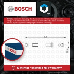 Brake Hose fits MERCEDES A160 W176 Front 1.6 1.5D 13 to 18 Hydraulic Bosch New - Picture 1 of 2