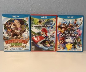 Donkey Kong Country Tropical Freeze Nintendo Wii U Lot Of 3 Mario Kart 8 + Smash