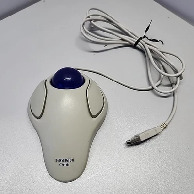 VINTAGE Kensington Orbit Trackball USB Mouse 64226 / HTB 164 Blue Ball - TESTED - Image 1 of 4