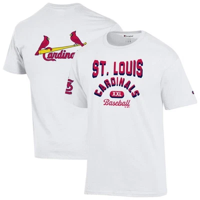 Men's Champion White St. Louis Cardinals 3-Hit Jersey T-Shirt - Image 1 of 3