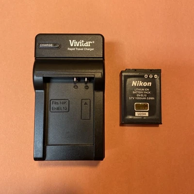 Batería Li-Ion Original Nikon EN-EL12 25780 1050mAh con Cargador de Repuesto Foto 1 de 3