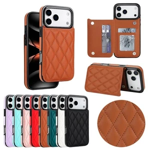 Slim Leather Case Flip Card Wallet Cover for iPhone 17/17 Pro/17 Pro Max/Air - Picture 1 of 43
