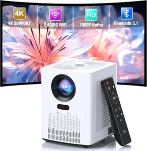 Portable Video Projector 5G WiFi & Bluetooth 4K HD iOS/Android/TV Stick/USB - Picture 1 of 5