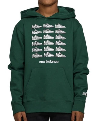 Sudadera con Capucha New Balance Boys Gráfica Polar, Verde, Talla Mediana 10/12, Nueva Con Etiquetas Foto 1 de 4
