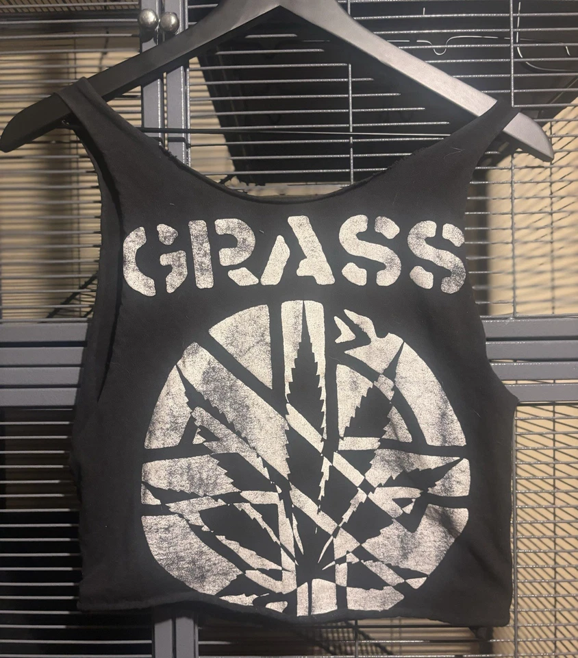 Vintage Punk Shirt Crass “Grass” Band Shirt Womens Small Faded graphic Crustpunk - Image 1 of 1
