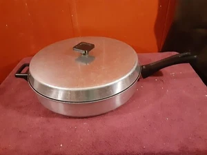Vintage Mirro 54221-1330 Aluminum 12" Nonstick Frying Pan With Lid-READ DETAILS  - Picture 1 of 7