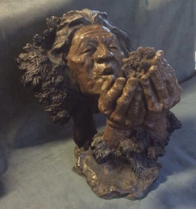 Escultura de bronce india nativa Firestarter - por Mark Hopkins - Imagen 1 de 8