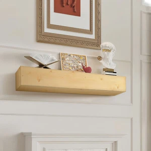 Fireplace Mantel Wood Shelf Floating Rustic Fireplace Mantel 60" Natural - Picture 1 of 12