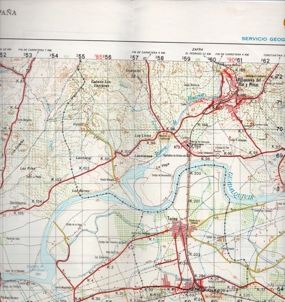MAPA TOPOGRAFICO "LORA DEL RIO" 13-39 (963) ESCALA 1:50000 # 1542 - Imagen 1 de 1
