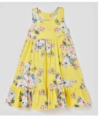 JOULES Floral Ruffle  Knit Dress - Bright Yellow - NWT Girl 3Y - Image 1 of 4