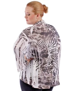 Nuevo cárdigan abierto para mujer talla grande negro blanco estampado animal tallas 1X 2X 3X EE. UU. - Imagen 1 de 2