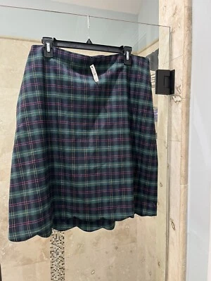 Talbots Wool Green Pink Yellow Plaid A Line Skirt Women’s 16w 16 W Nwt New - Image 1 of 4