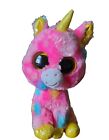Ty Beanie Boos FANTASIA the Pink Multi Color Unicorn 6" Stuffed Animal