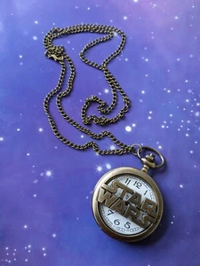 Star Wars Logo Electronic Bronze Pocket Fob Watch Hunter Steampunk Style - Picture 1 of 5