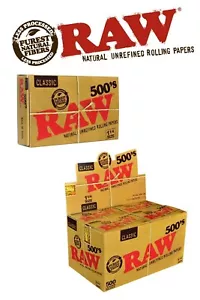 PAPEL RAW 500 1 1/4. 20 LIBRITOS. ROLLING PAPER 76MM - Imagen 1 de 4