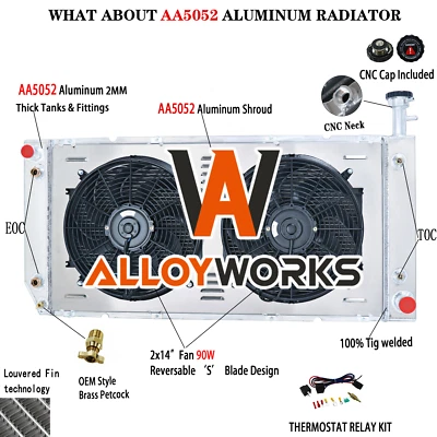 3 Row Radiator Shroud Fan For 2004-16 10 Chevrolet Express GMC Savana 2500 3500 - Image 1 of 4