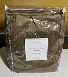Restoration Hardware Thai Silk Solid Drapery FP 46"W x 108"L Mocha NEW $869 - Picture 1 of 10