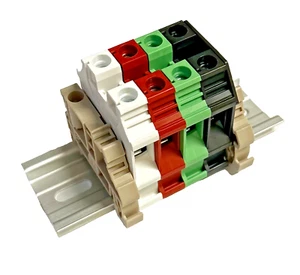 Splice 50 Amp 6/4 Wire UL Terminal Blocks L1 L2 N GND DIN Rail Dinkle 6AWG 600V - Picture 1 of 1