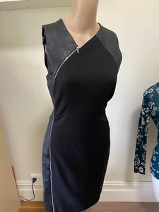 12 Willow Leather Panel Stretch Dress *BUY FIVE + ITEMS = POST - Picture 1 of 3