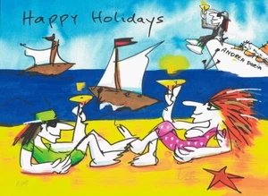 Farbsiebdruck Udo Lindenberg " Happy Holliday In Hamburg „ - Bild 1 von 1