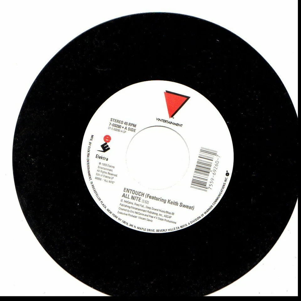 ENTOUCH (FEATURING KEITH SWEAT)  ALL NITE 45RPM VINYL - Image 1 of 1