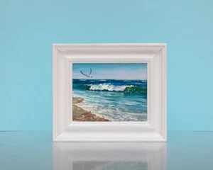 Painting, Ocean, Coast, Beach, Seaside, Cornwall, Devon, Wave, Seagull, Scotland - Picture 1 of 7