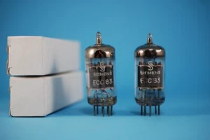 Par de tubos de triodo doble Siemens ECC83 12AX7 a juego - Imagen 1 de 9