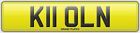 K11 Oln Number Plate Kolin Registration Uk Reg Colin No Fee Assigned 4U Collins