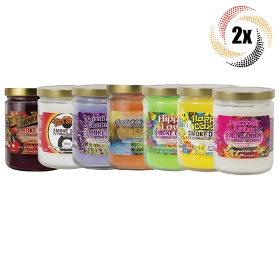 2x Jars Smoke Odor Variety Exterminator Candle | 13oz | Mix & Match 30+ Scents - Image 1 of 2