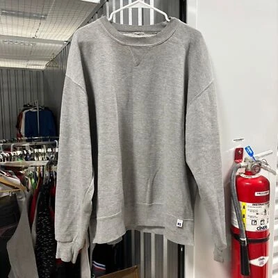 Sudadera Vintage Años 90 Gris Russell Athletic Cuello Redondo Talla XXL Hombre Foto 1 de 4