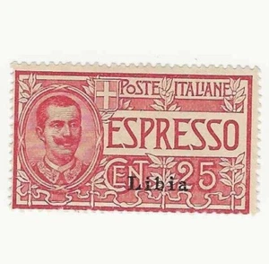 1915 Italian w/Libya overprint Mint 25c Special Delivery stamp # E1; CV $95.00 - Picture 1 of 2
