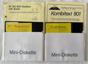 PC Ms-dos Simulator Gw-Basic & Kombitext 801,2 Disk & Instructions for