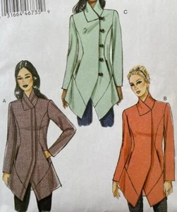 VOGUE Sew Pattern 9212~JACKET~chic asymmetric design~shaped hem~collar~6-14~UC - Picture 1 of 1