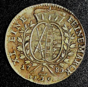 Germany, Saxony-Albertine, 1783-IEC, 1/3 Thaler, XF, Double Strike on obverse ! - Picture 1 of 3