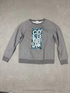 Columbia Pullover Sweatshirt Crewneck Women’s Size Medium Gray Graphic Camo - Picture 1 of 10