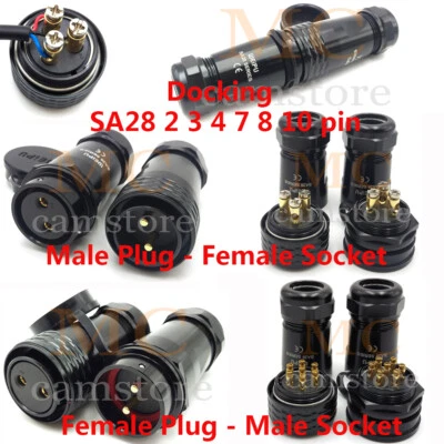 WEIPU SA28 2-10 Pin Crimp Aviatio Docking Connector, IP67 Waterproof Cable Plug - Image 1 of 4