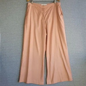Veronika Maine Sofia Pants Womens Sz 16 Blush Pink Sateen Wide Leg Drape Relaxed - Picture 1 of 12