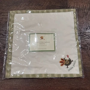 Pottery Barn Kinder Thanksgiving Servietten 4er Set Truthahn Gobble Neu im Paket - Bild 1 von 4