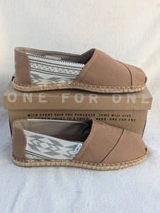 Size 10 Men's Toms Blanket Stitch Alpargata Toffee/Ethnic Tribal Flats - Picture 1 of 10