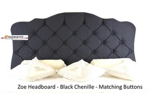 Zoe Bed Headboard Chenille, Linen, Crush Velvet, Faux Suede & Smooth Velvet - Picture 1 of 2