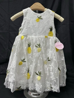 Vestido POPATU Talla 18m Bebé Niña Blanco Piña Limón Encaje Sin Mangas Primavera Foto 1 de 4