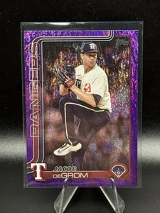 2025 Topps Jacob deGrom Purple Foil #208 Rangers /250 - Picture 1 of 7